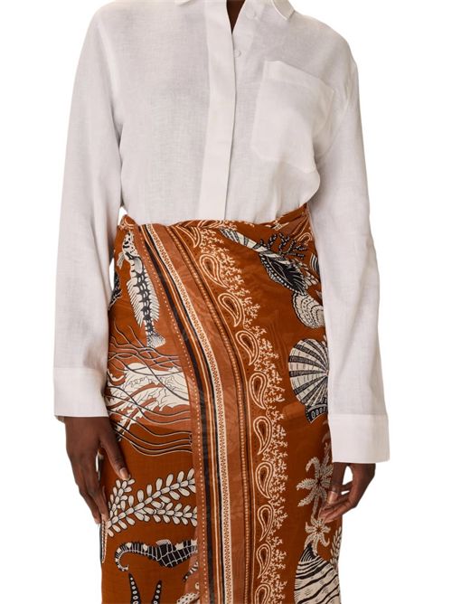 sciarpa donna 100x190 fantasia neptune cuoio Inoui Editions | SCARF100-NEPTUNEGOLDEN BROWN